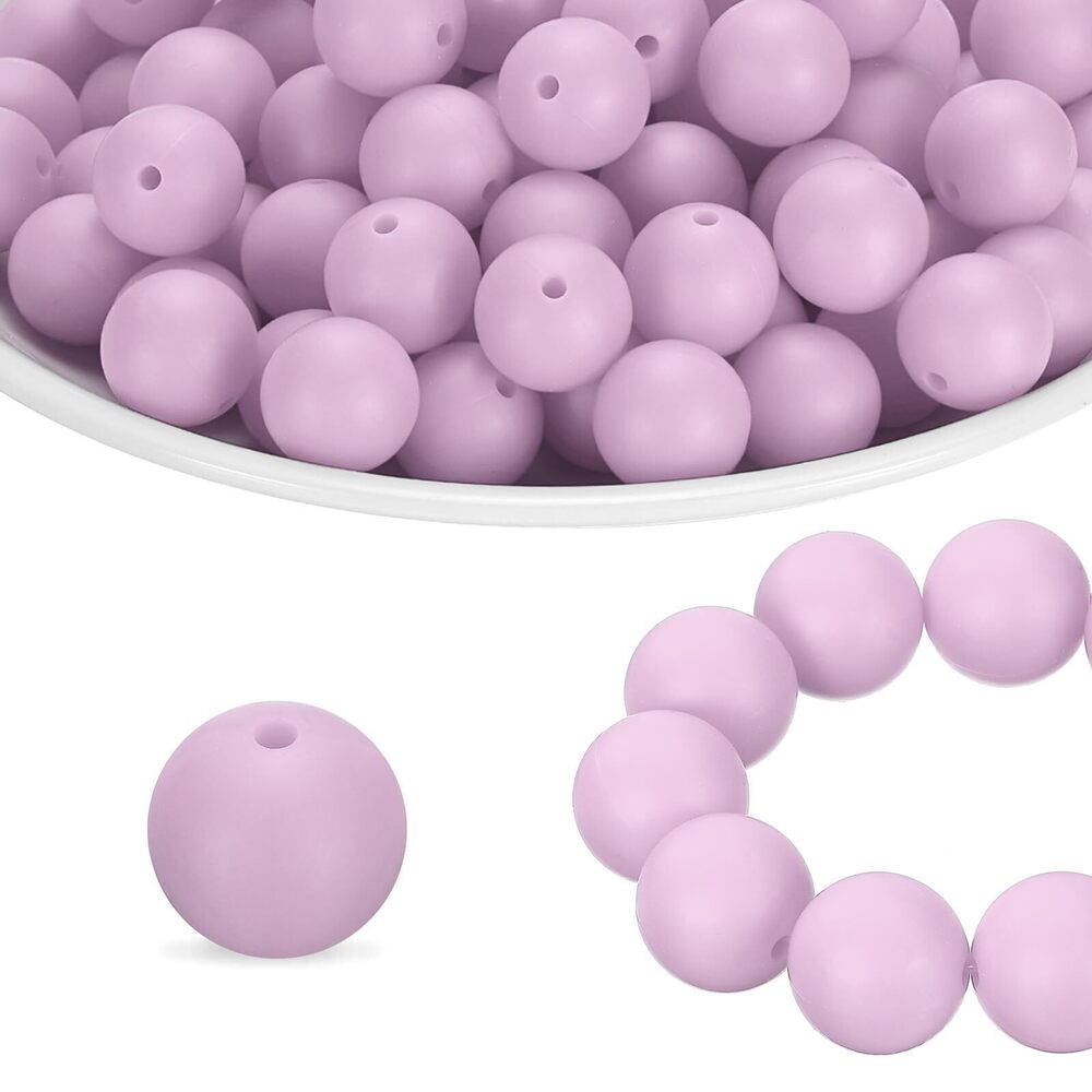 1415 160Pcs Silicone Beads 12mm Round Rubber Focal Beads Bulk for Pens
